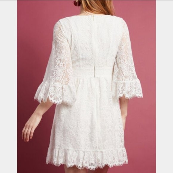 ModCloth Through the Bluebells cream lace dress - Picture 3 of 6